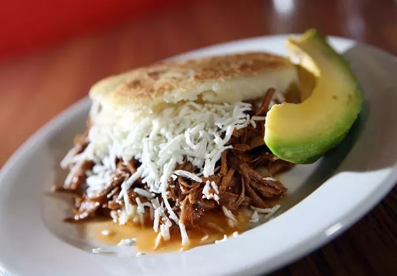 Arepa from Detroit’s El Rey de las Arepas. - Rob Widdis