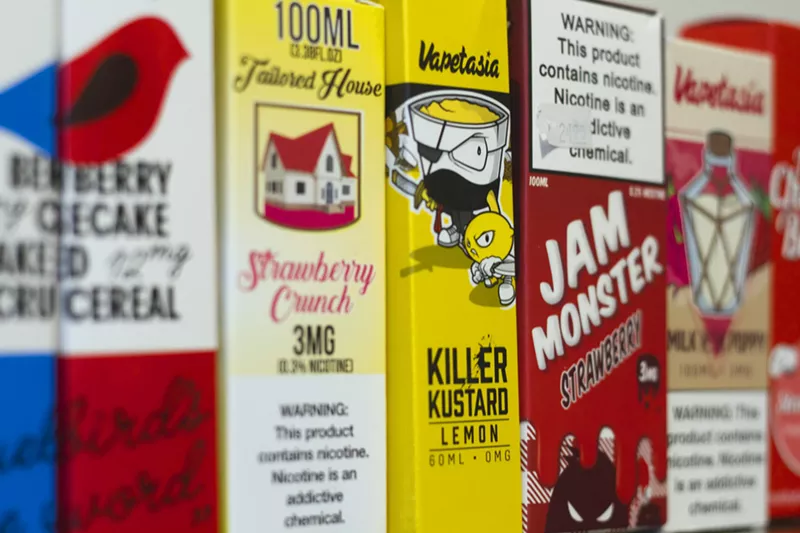 Flavored nicotine vaping products. - Steve Neavling