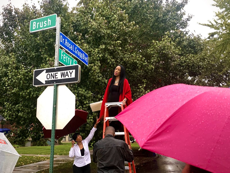 The new sign was unveiled by the granddaughter of Gragg, Lauren A. Gragg, who traveled from Palm Beach, Florida, to present this special commemoration of her grandmother. - Lindsey Yucha