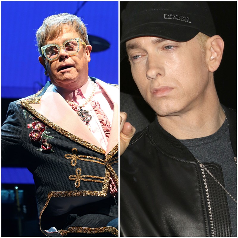 Elton John and 'old cunt' bestie Eminem. - J.STONE/SHUTTERSTOCK
