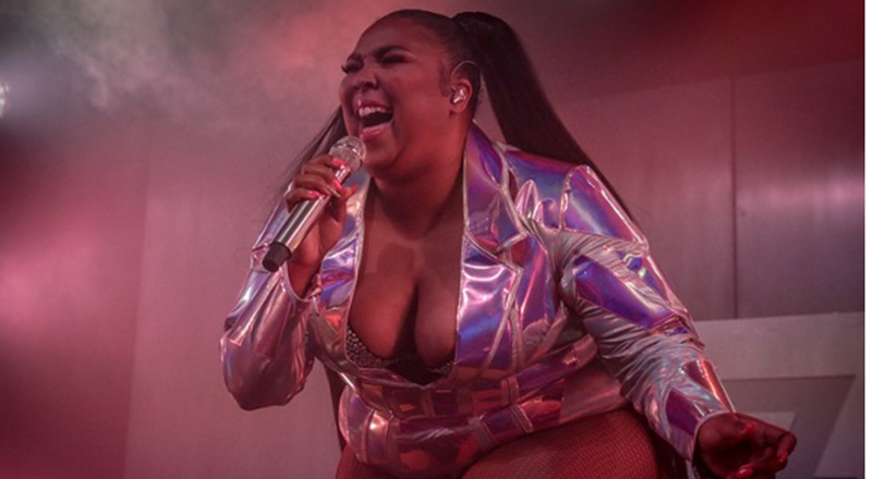 Lizzo during her Detroit performance on May 15. - JOSH JUSTICE
