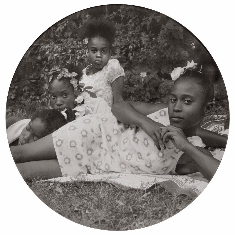 “After Manet, from May Days Long Forgotten,” 2002, Carrie Mae Weems, American; digital chromogenic print. Detroit Collects: Selections of African American Art from Private Collections runs through March 1 at the DIA. - SHIRLEY WOODSON AND EDSEL REID COLLECTION; COURTESY OF THE DIA