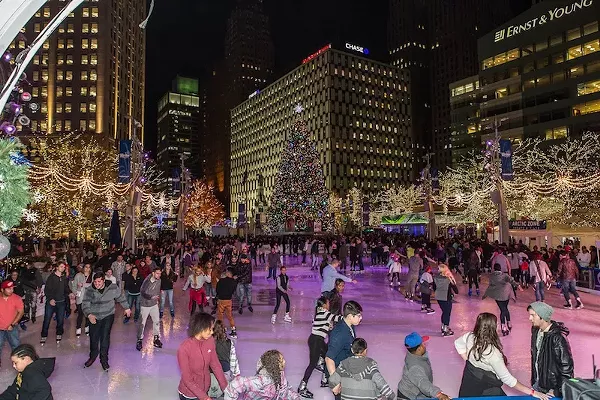 The ice rink at Campus Martius is open to the public this month