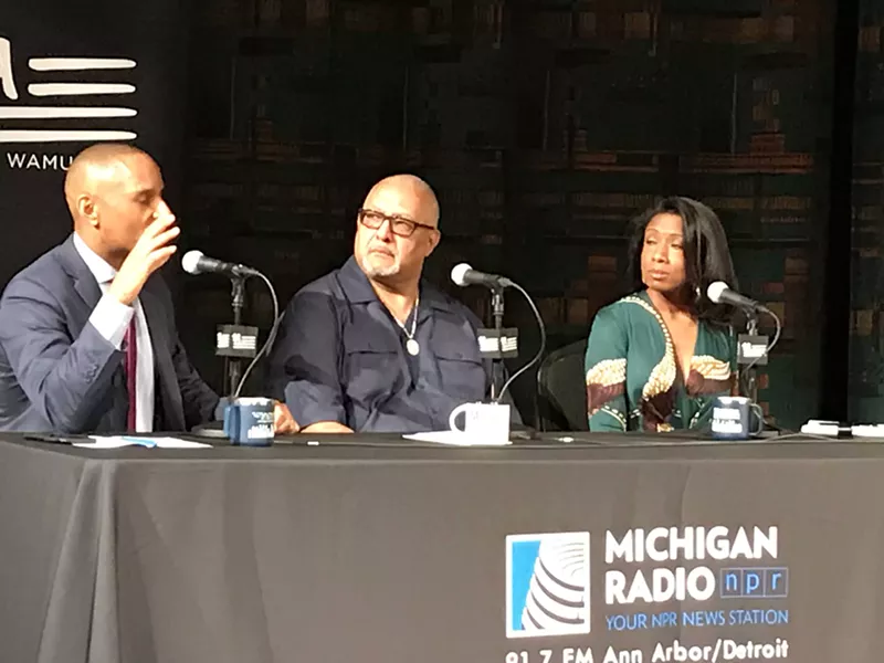 Rev. Horace Sheffield III, center, at a recent panel in Detroit. - Larry Gabriel