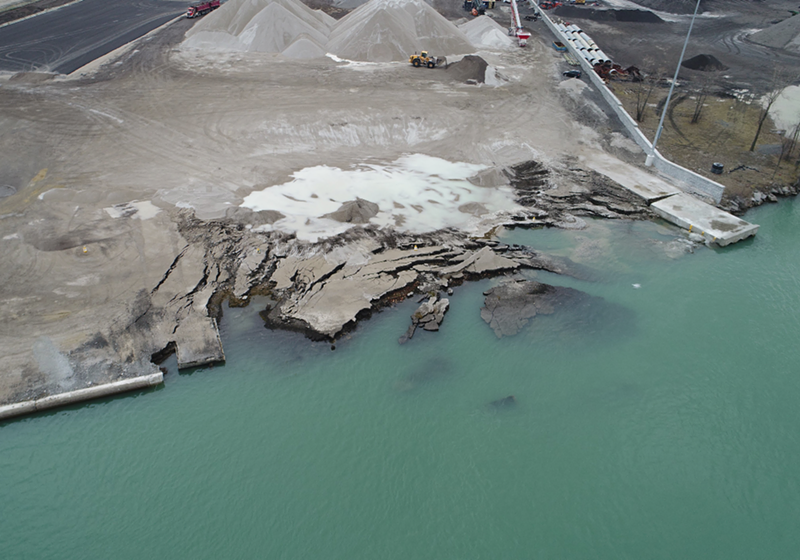 Drone photos of the collapse. - Michigan Department of Environment, Great Lakes and Energy