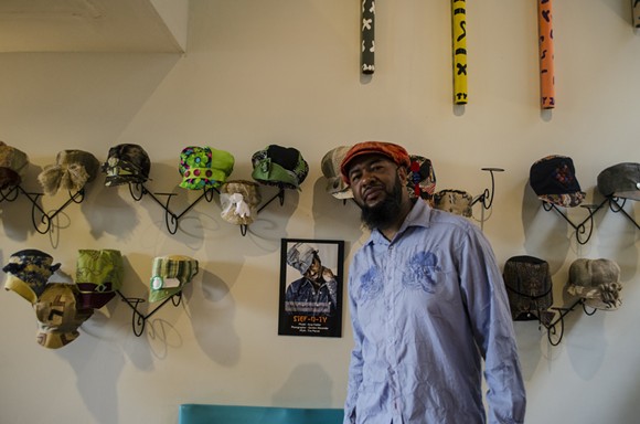 Tyrone Dickey inside Stef-n-Ty's soon-to-be closed location on Iron Street in Detroit. - REBECCA GALLAGHER