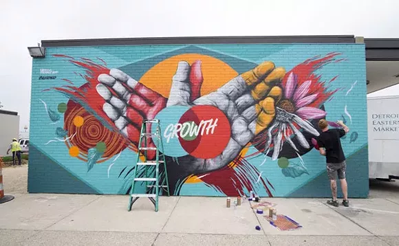 Meggs' new mural is located at 2934 Russell St., Detroit. - Courtesy photo