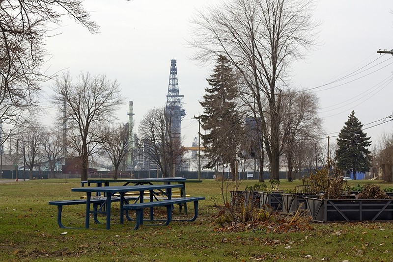 A park in the shadow of Marathon's oil refinery in southwest Detroit. - Steve Neavling