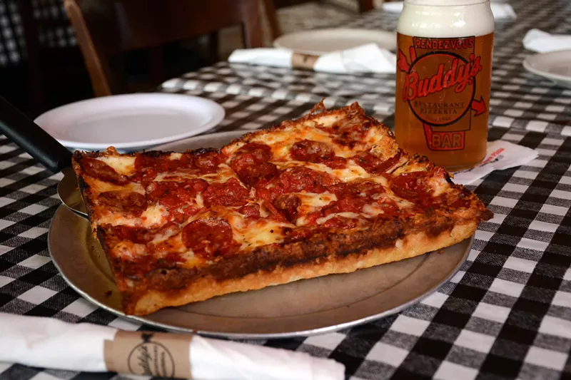 Buddy's is offering free pizza in the Detroit area on Friday