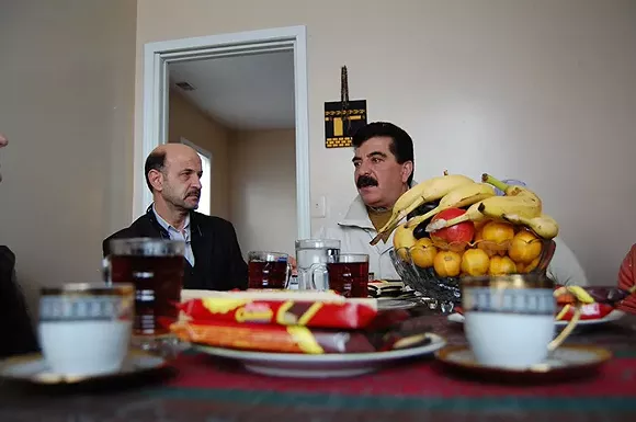 Samir Alrashdan, right, and landlord Bashar Imam in Hamtramck. - Don Jordan