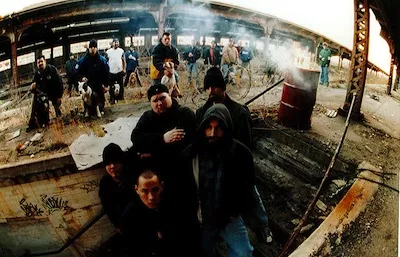 Publicity photo for Cold As Life shot behind Michigan Central Station in Detroit. - Photo by Bob Alfred, courtesy Mike “The Gook” Couls, Cold As Life