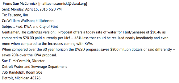 New emails reveal the switch to the Flint River was not about saving money