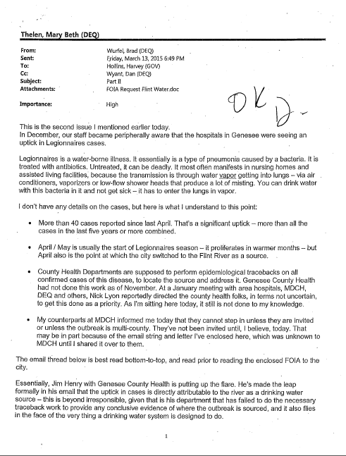 For months Snyder admin knew about Legionnaires outbreak but didn't say anything