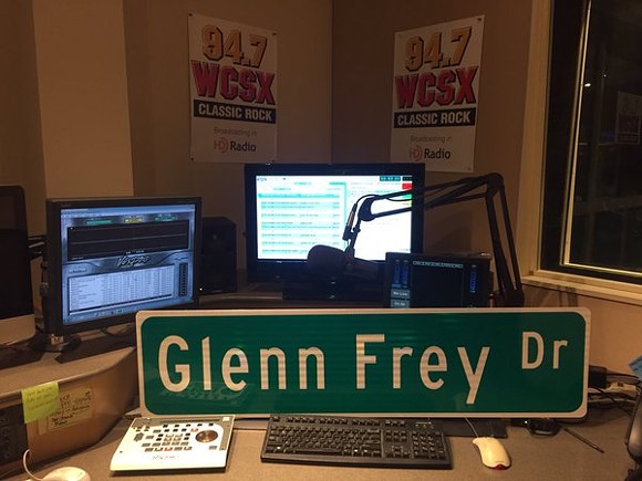 Glenn Frey Drive street sign - Photo courtesy of Twitter user JimInTheD