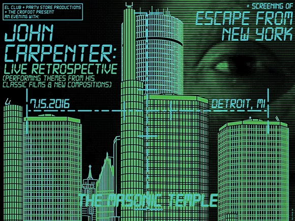 Just announced: 'John Carpenter: Live Retrospective' at the Masonic on July 15