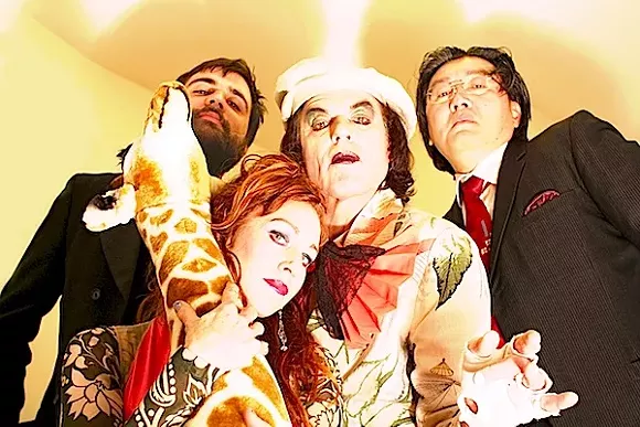 Larynx Zillion's Novelty Shop. Left to right: William Bennett, Elizabeth Royce, Laurence Miller, and Tim Nagae. - Photo courtesy Robert Hornbacker