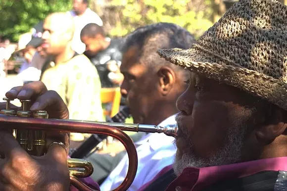 Marcus Belgrave plays the Jazz on the Lawn Festival, August 2011. - Photo courtesy W. Kim Heron