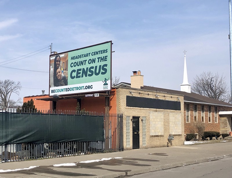 A billboard campaign encourages Detroiters to fill out the 2020 Census. - STEVE NEAVLING