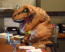 Here's what happened when a T-rex came to our offices