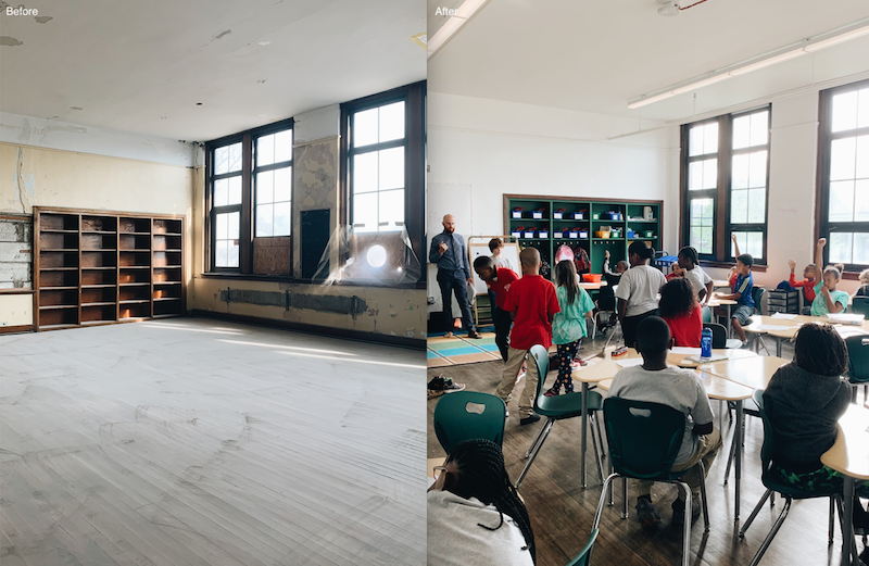 The new Detroit Prep restored the former Anna M. Joyce Elementary School. - Photo courtesy of Chef’s Schoolyard