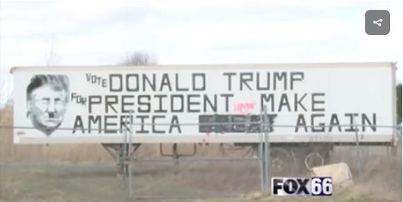 Pro-Donald Trump I-75 billboard defaced