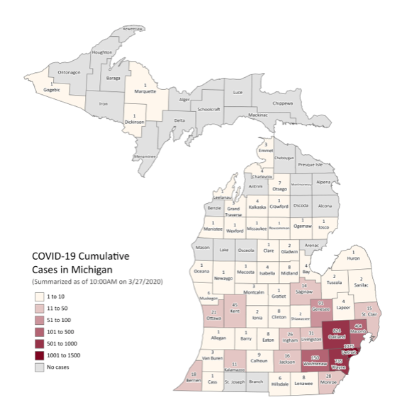 Coronavirus deaths rise to 92 in Michigan, with 3,657 positive cases