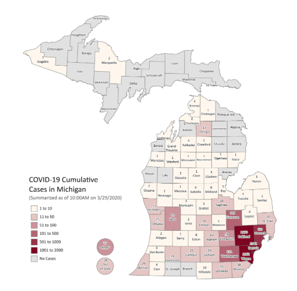Confirmed coronavirus cases now top 5,000 in Michigan, with 132 dead, including 25-year-old WMU student (3)