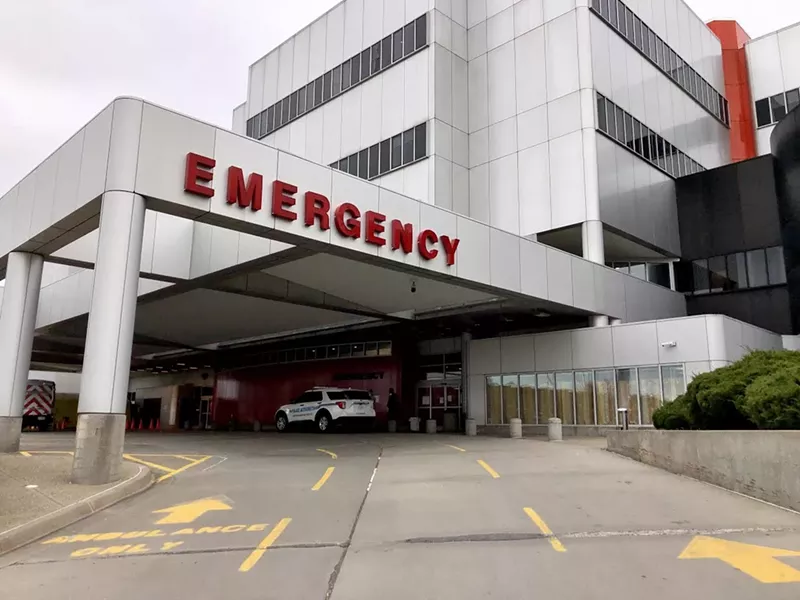 Detroit Medical Center's emergency entrance. - Steve Neavling