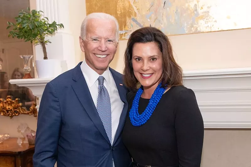 Former Vice President Joe Biden, left, and Michigan Gov. Gretchen Whitmer. - Gov. Gretchen Whitmer's Twitter