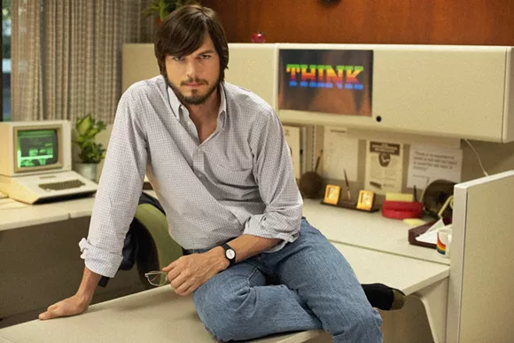 Kutcher as Apple founder Steve Jobs in "Jobs" - Photo via YouTube