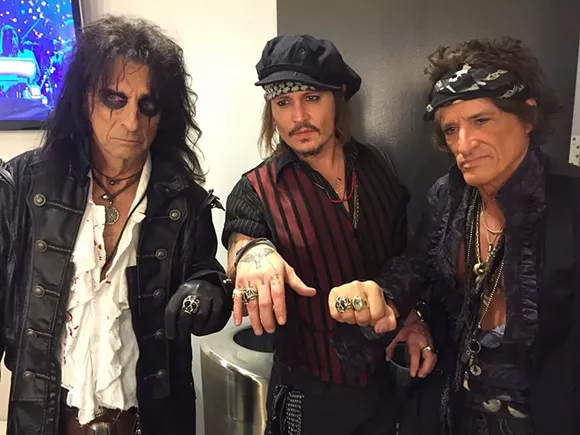 Alice Cooper, Johnny Depp, and Joe Perry in all their glory. - Photo via Facebook