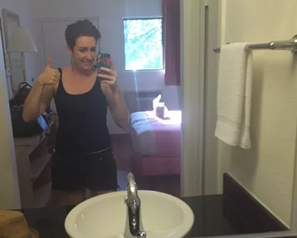 Me giving a thumbs up before everything went to shit.