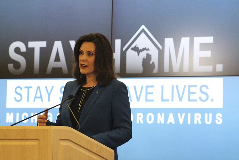 Gov. Gretchen Whitmer at a recent news conference. - State of Michigan