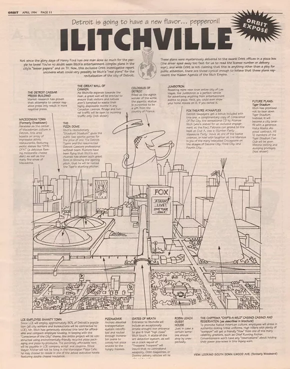 Orbit's "Ilitchville" rendering, published 22 years ago this month. - Via The Orbit Magazine Anthology official Facebook page