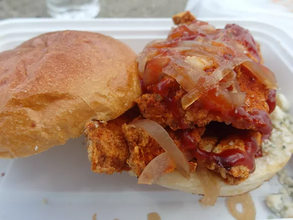 Smok'n Hot fried chicken sandwich. - By Serena Maria Daniels