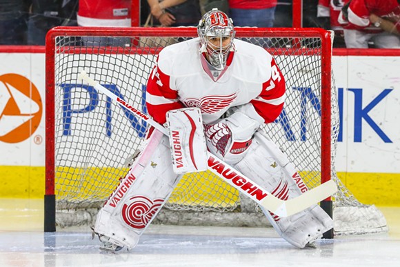 Petr Mrazek backstops a slew of talented youth in the Red Wings' organization. - CREDIT: KYLE BESLER / SHUTTERSTOCK.COM