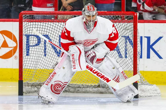 Petr Mrazek backstops a slew of talented youth in the Red Wings' organization. - Credit: Kyle Besler / Shutterstock.com