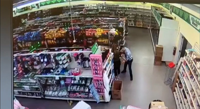 A man was caught on camera wiping his nose on a Dollar Tree store employee after being told he has to wear a face mask. - Screengrab