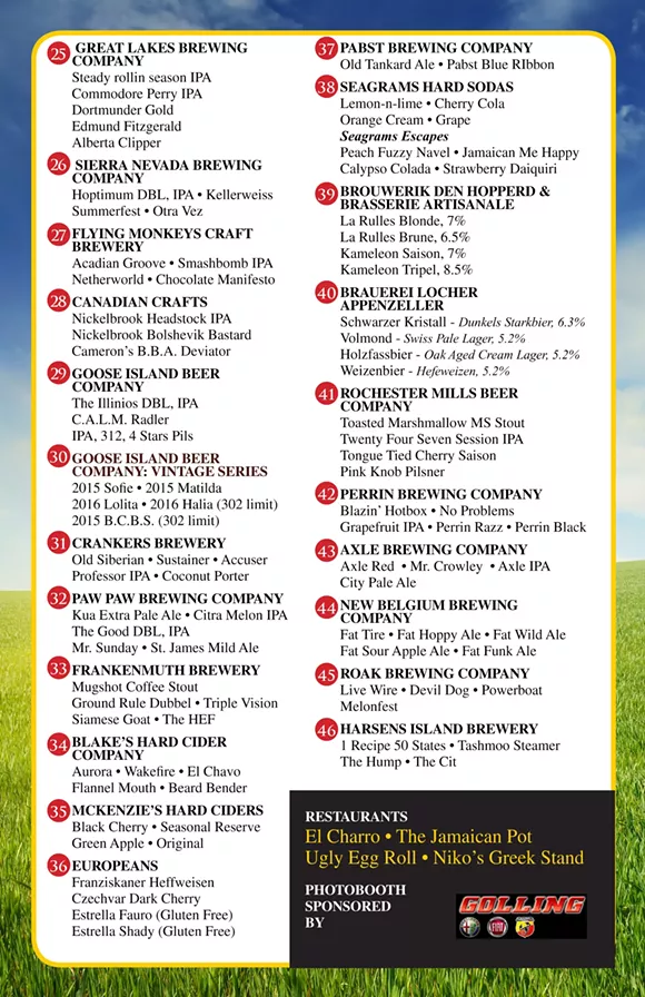 These are all the drinks you can have at Summer Beer Fest