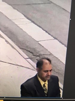 A security camera image of the man wanted for questioning by Detroit police after Monday's security breach at City Hall. - Photo courtesy of the Detroit Police Department