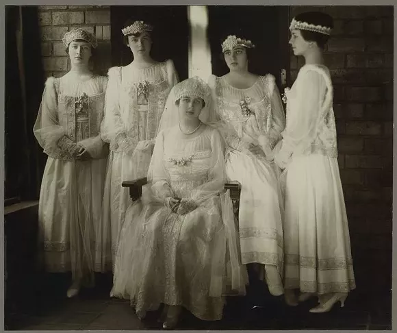 Eleanor Ford and her bridesmaids. 1916.