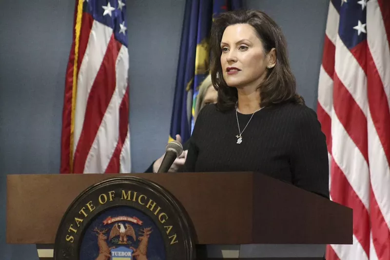 Gov. Gretchen Whitmer at a recent press conference. - State of Michigan
