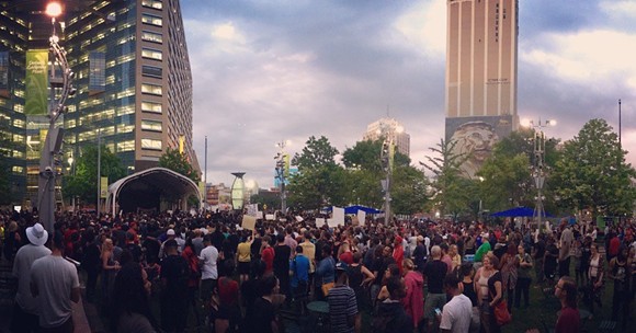 Grassroots protest against police brutality brings hundreds together in downtown Detroit