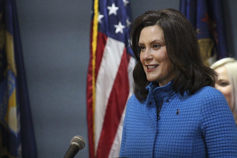 Gov. Gretchen Whitmer at a news conference Monday. - State of Michigan