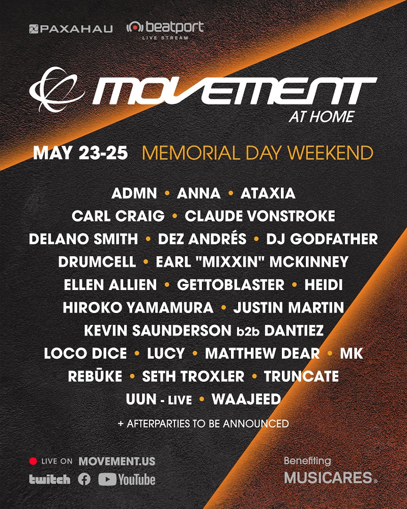 'Movement at Home' Memorial Day weekend livestream will feature Carl Craig, Kevin Saunderson, Matthew Dear, and more (2)