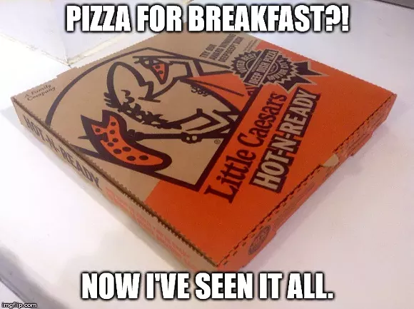 Little Caesars slanging breakfast pizza in Michigan