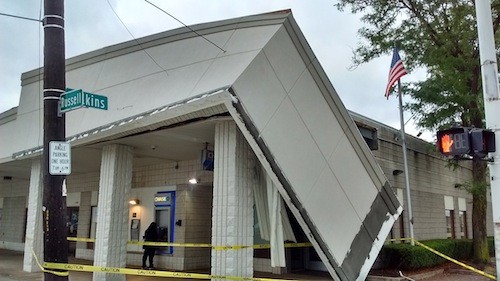 Last night's storms just a little too much for this Eastern Market storefront