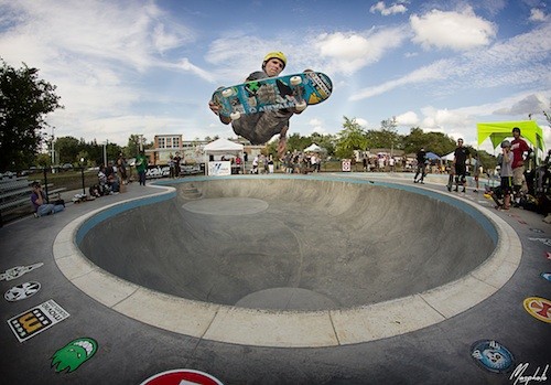 Andy MacDonald catches some air at Ann Arbor Skatepark. - PHOTO BY MORGAN ANDREW SOMERS COURTESY UMS