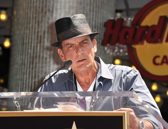 Charlie Sheen, absolutely rocking the fedora. - Shutterstock