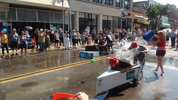 Here's another canoe getting doused. - Photos by Michael Jackman